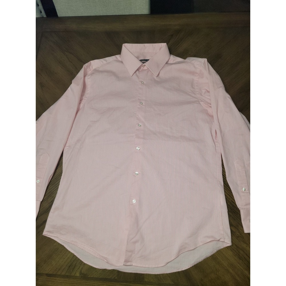 VAN HEUSEN‎ Red Gingham Check slim fit Dress Shirt Mens 16 32 33